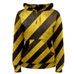 Black And Yellow Caution Women s Pullover Hoodie