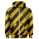 Black And Yellow Caution Men s Zipper Hoodie