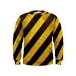 Black And Yellow Caution Kids  Sweatshirt