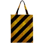 Black And Yellow Caution Zipper Classic Tote Bag