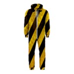 Black And Yellow Caution Hooded Jumpsuit (Kids)