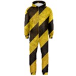 Black And Yellow Caution Hooded Jumpsuit (Men)