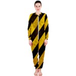 Black And Yellow Caution OnePiece Jumpsuit (Ladies)