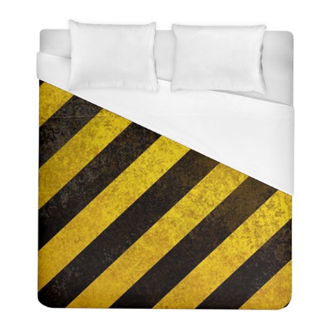 Black And Yellow Caution Duvet Cover (Full/ Double Size) from ArtsNow.com