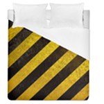 Black And Yellow Caution Duvet Cover (Queen Size)