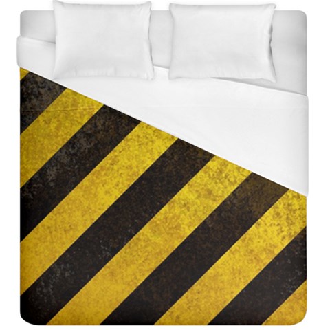 Black And Yellow Caution Duvet Cover (King Size) from ArtsNow.com