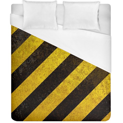 Black And Yellow Caution Duvet Cover (California King Size) from ArtsNow.com