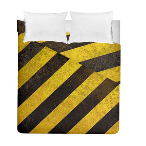 Black And Yellow Caution Duvet Cover Double Side (Full/ Double Size) from ArtsNow.com