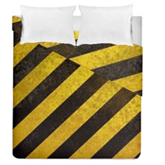 Black And Yellow Caution Duvet Cover Double Side (Queen Size) from ArtsNow.com