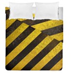 Black And Yellow Caution Duvet Cover Double Side (Queen Size)