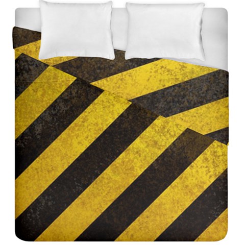 Black And Yellow Caution Duvet Cover Double Side (King Size) from ArtsNow.com