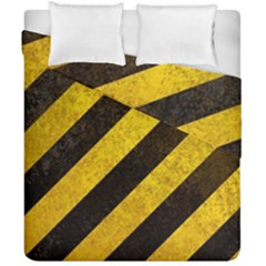 Black And Yellow Caution Duvet Cover Double Side (California King Size) from ArtsNow.com