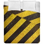 Black And Yellow Caution Duvet Cover Double Side (California King Size)