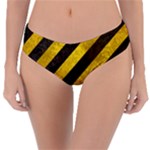 Black And Yellow Caution Reversible Classic Bikini Bottoms