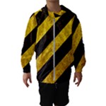 Black And Yellow Caution Kids  Hooded Windbreaker