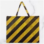 Black And Yellow Caution Zipper Large Tote Bag