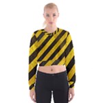 Black And Yellow Caution Cropped Sweatshirt