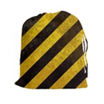 Black And Yellow Caution Drawstring Pouch (XXL)