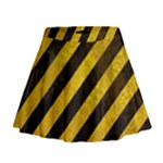 Black And Yellow Caution Mini Flare Skirt