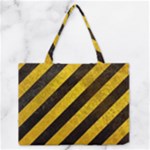 Black And Yellow Caution Zipper Medium Tote Bag