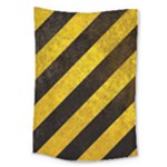 Black And Yellow Caution Large Tapestry