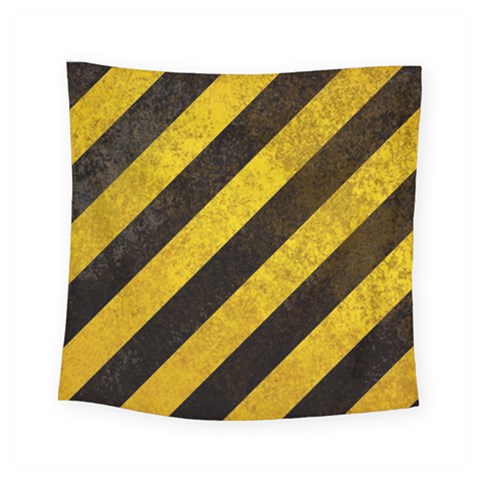 Black And Yellow Caution Square Tapestry (Small) from ArtsNow.com