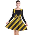 Black And Yellow Caution Plunge Pinafore Dress