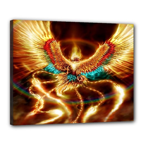 Fire Eagle Art Canvas 20  x 16  (Stretched) from ArtsNow.com