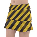 Black And Yellow Caution Tennis Skirt