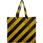 Black And Yellow Caution Canvas Travel Bag