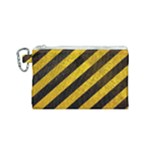 Black And Yellow Caution Canvas Cosmetic Bag (Small)