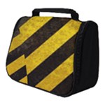 Black And Yellow Caution Full Print Travel Pouch (Small)