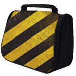 Black And Yellow Caution Full Print Travel Pouch (Big)