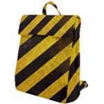 Black And Yellow Caution Flap Top Backpack