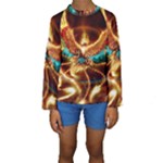 Fire Eagle Art Kids  Long Sleeve Swimwear