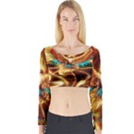 Fire Eagle Art Long Sleeve Crop Top