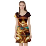 Fire Eagle Art Short Sleeve Skater Dress