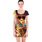 Fire Eagle Art Short Sleeve Bodycon Dress