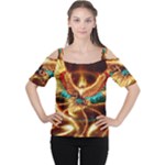 Fire Eagle Art Cutout Shoulder Tee