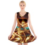 Fire Eagle Art V-Neck Sleeveless Dress