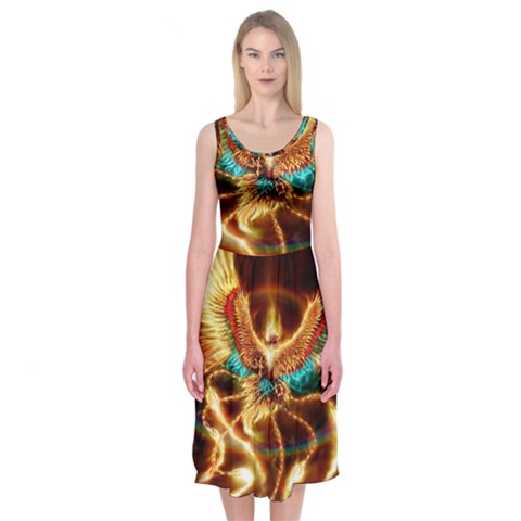 Fire Eagle Art Midi Sleeveless Dress from ArtsNow.com