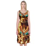 Fire Eagle Art Midi Sleeveless Dress