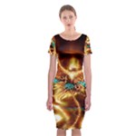 Fire Eagle Art Classic Short Sleeve Midi Dress