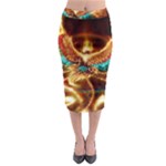 Fire Eagle Art Midi Pencil Skirt