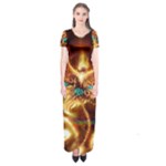 Fire Eagle Art Short Sleeve Maxi Dress