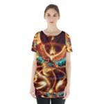 Fire Eagle Art Skirt Hem Sports Top