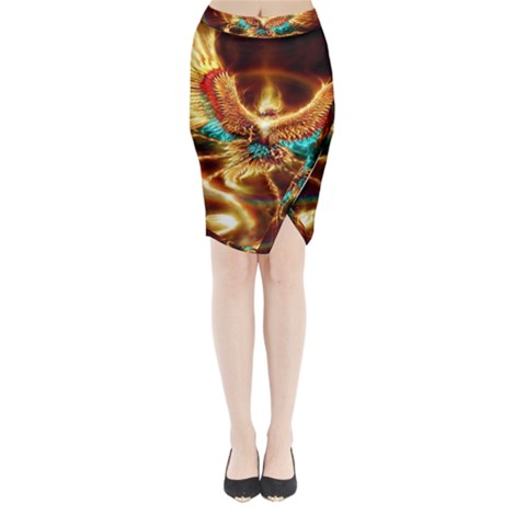 Fire Eagle Art Midi Wrap Pencil Skirt from ArtsNow.com