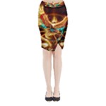 Fire Eagle Art Midi Wrap Pencil Skirt