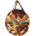 Fire Eagle Art Giant Round Zipper Tote