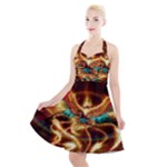 Fire Eagle Art Halter Party Swing Dress 